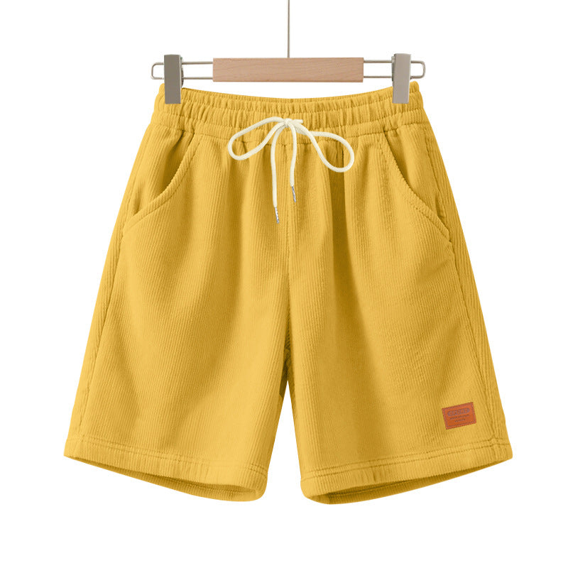 Men's casual Bermuda shorts made of finely structured cotton blend with elastic waistband and drawstring Mune Fashion