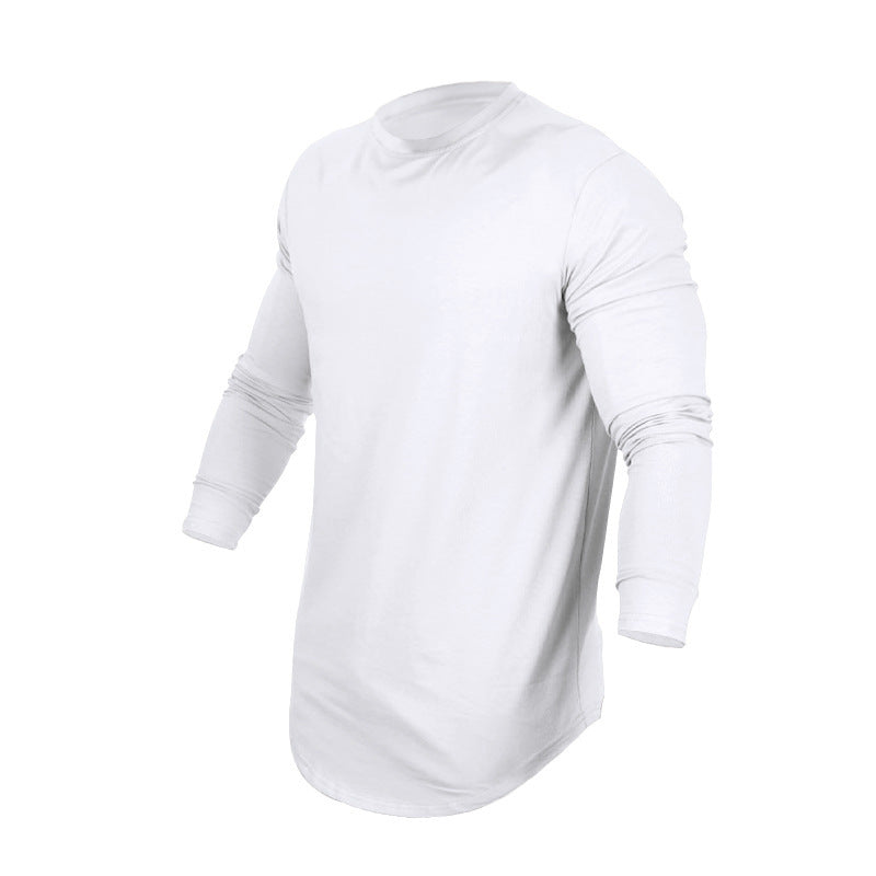 Men's long-sleeve shirt with extended round hem and slim fit made of elastic functional jersey Mune Fashion