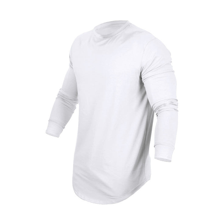 Men's long-sleeve shirt with extended round hem and slim fit made of elastic functional jersey Mune Fashion
