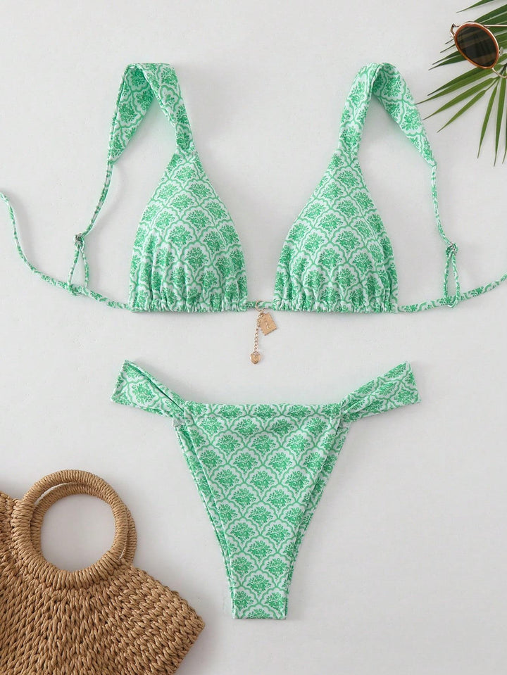 Women's triangle bikini with playful pattern mix Mune Fashion