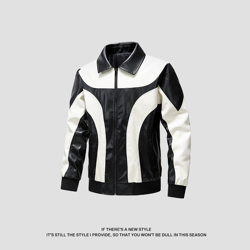 Men's Sporty Faux Leather Jacket Mune Fashion
