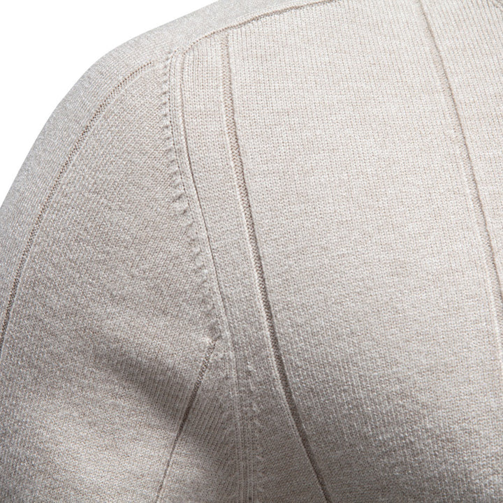 Men's turtleneck sweater made of high-quality fine-knit with vertical texture seam Mune Fashion