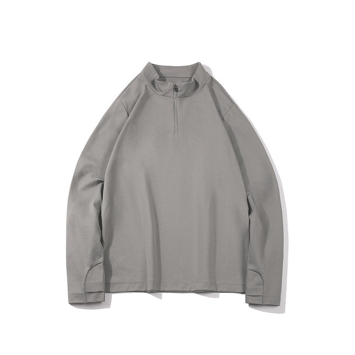 Herren Langärmeliges Halbzip-Sweatshirt mit Stehkragen und weitem Schnitt aus technischem Jersey Mune Fashion