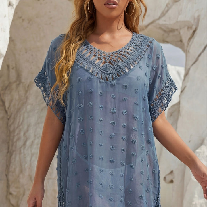 Women's airy beach overall with crochet embellishments Mune Fashion