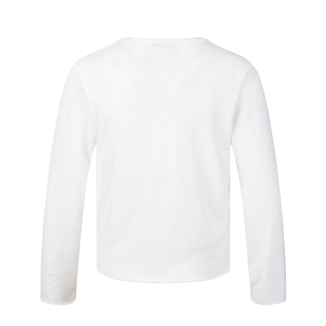 Unisex Long Sleeve Fine Knit Shirt with Crest Print Mune Fashion