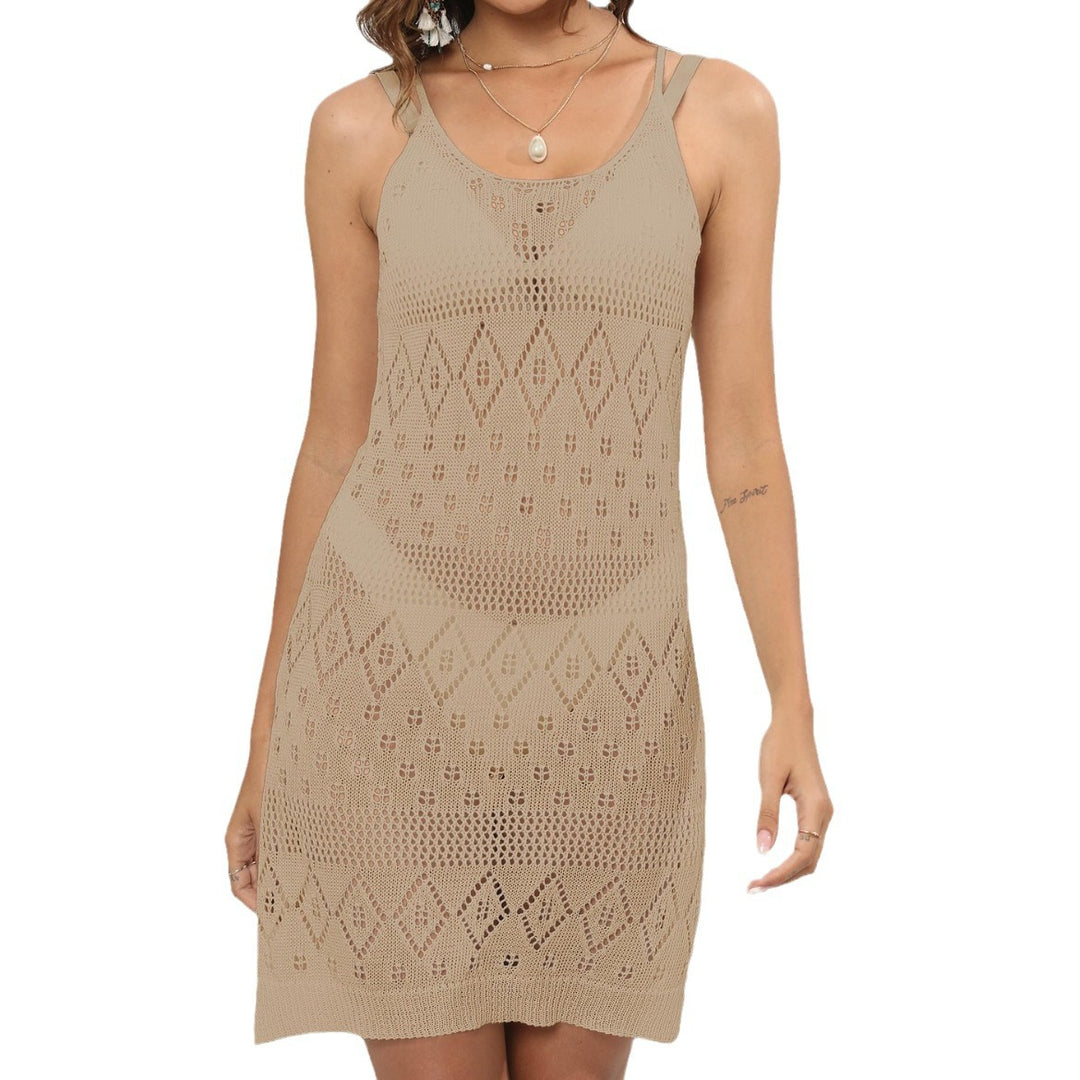 Women's airy crochet dress with deep V-neck Mune Fashion