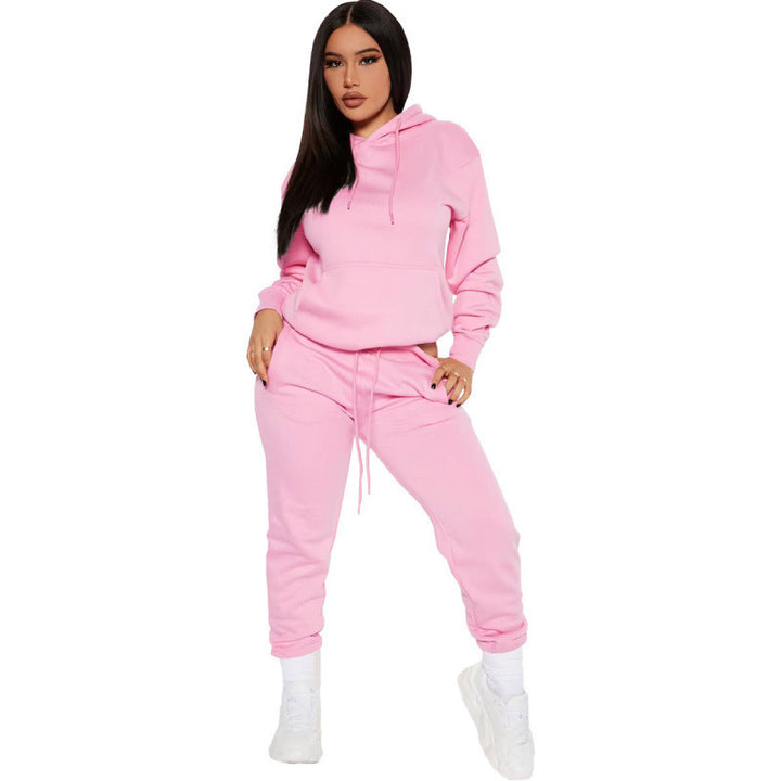 Women's two-piece lounge set with hoodie and high-waist jogging pants made of soft French Terry Mune Fashion