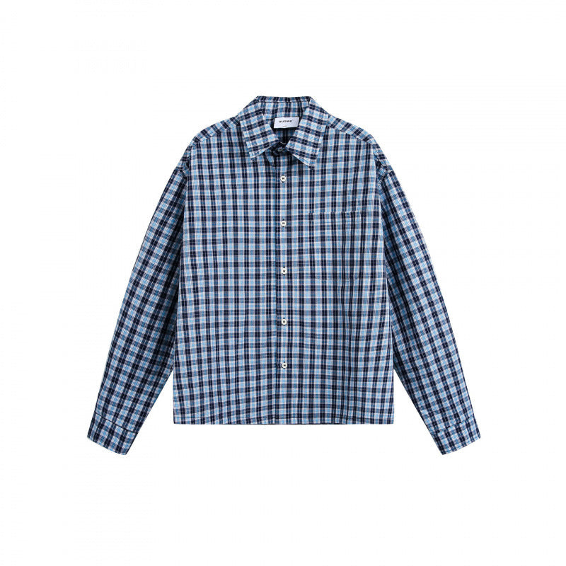 Unisex Checked Overshirt in Boxy Cut with Continuous Button Placket and Chest Pocket Mune Fashion
