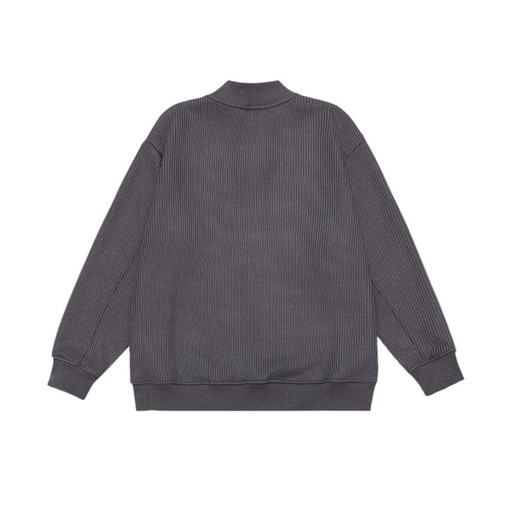 Unisex Fine Structured Mockneck Sweatshirt with Half Zip and Integrated Placket Mune Fashion