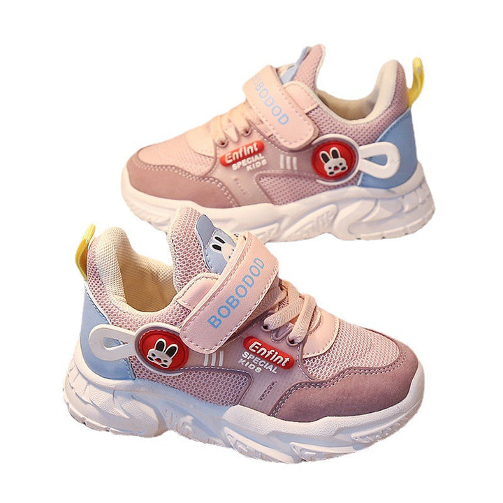 Women's Sporty Children's Sneakers with Adjustable Velcro Closure and Cute Animal Design Mune Fashion