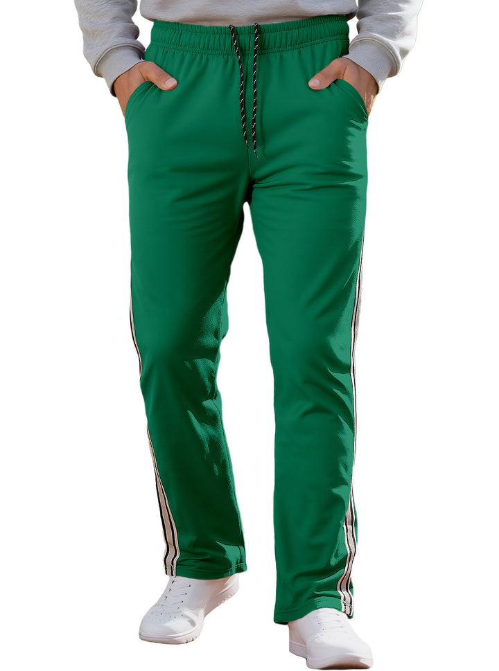 Men's Nan Retro Track Pants with Tapered Leg, Elastic Waistband, Drawstring, and Side Stripes Mune Fashion