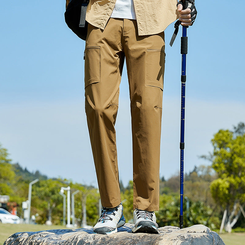 Men's Technical Trekking Pants with Stretch Water-Repellent Surface and Cargo Pockets Mune Fashion