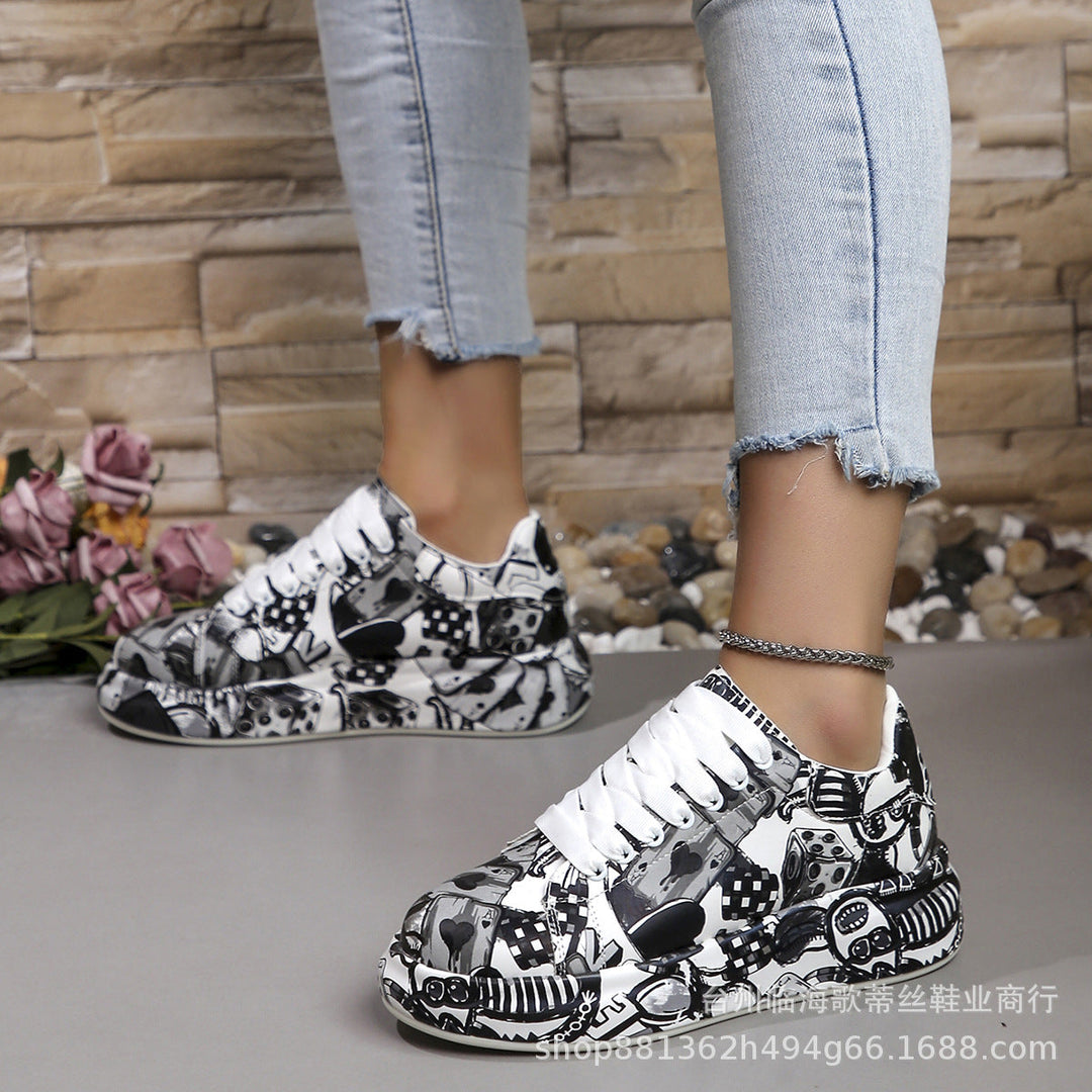 Women’s Fashion High-Top Sneakers with Colorful Graphic Design Mune Fashion