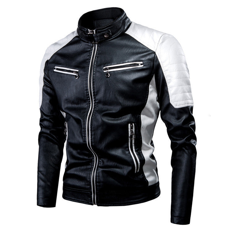 Men's Stylish Biker Jacket with Quilted Accents Mune Fashion
