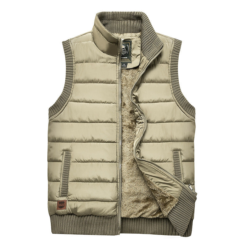 Men's Padded Thermal Puffer Vest with Teddy Fleece Lining and Ribbed Cuffs Mune Fashion