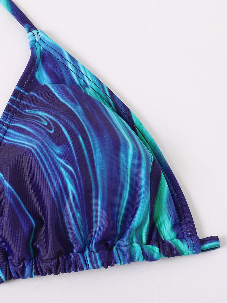 Women's swimsuit set with elegant wrap dress and playful triangle bikini Mune Fashion