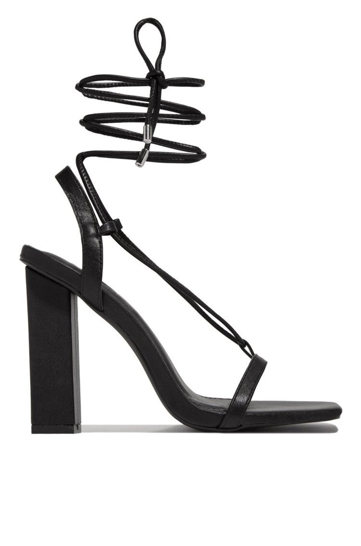 Women's filigree strap sandal with square toe box and ankle wrapping strap Mune Fashion