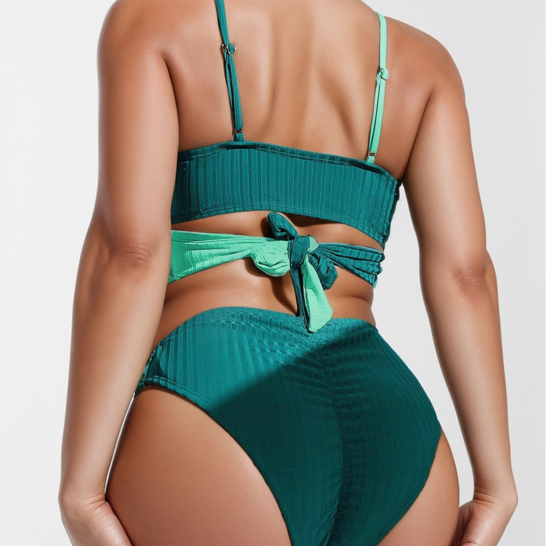 Women's patterned wrap bikini with high-cut waistband Mune Fashion
