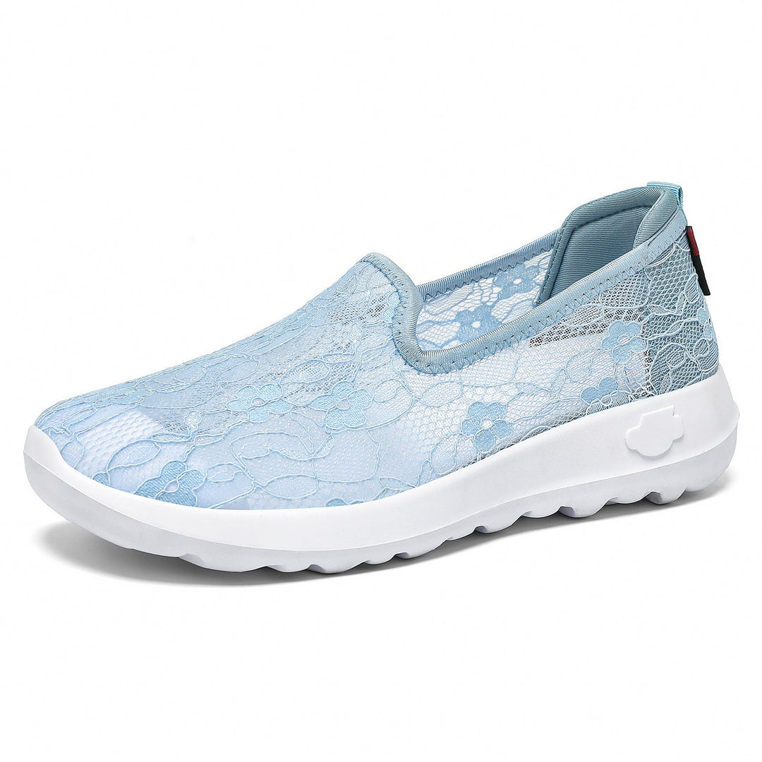 Women Elegant and Comfortable Slip-On Sneakers with Lace Surface Mune Fashion