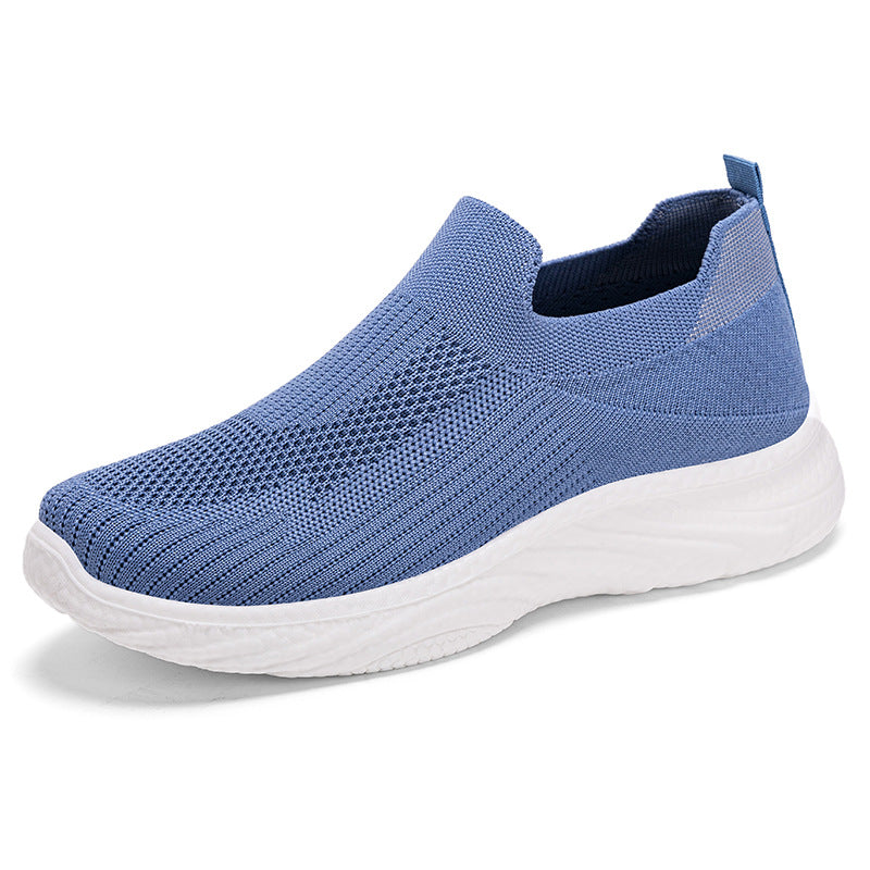 Women's seamless knit slip-on comfort walker with sock-like shaft, reactive memory footbed insert, and flexible EVA lightweight sole Mune Fashion