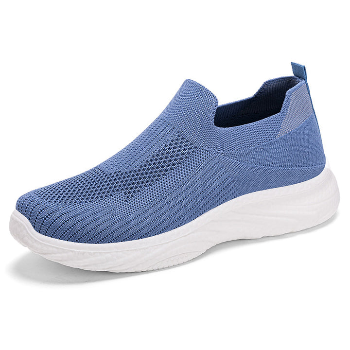 Women's seamless knit slip-on comfort walker with sock-like shaft, reactive memory footbed insert, and flexible EVA lightweight sole Mune Fashion