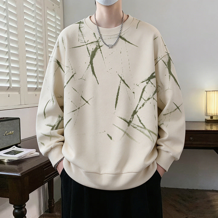 Men's sweatshirt with abstract print, crew neck and relaxed fit Mune Fashion