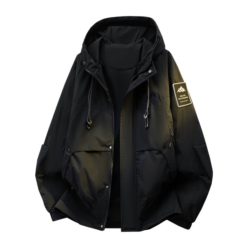 Men's Padded Hooded Utility Jacket with Removable Lining & High Stand Collar Mune Fashion