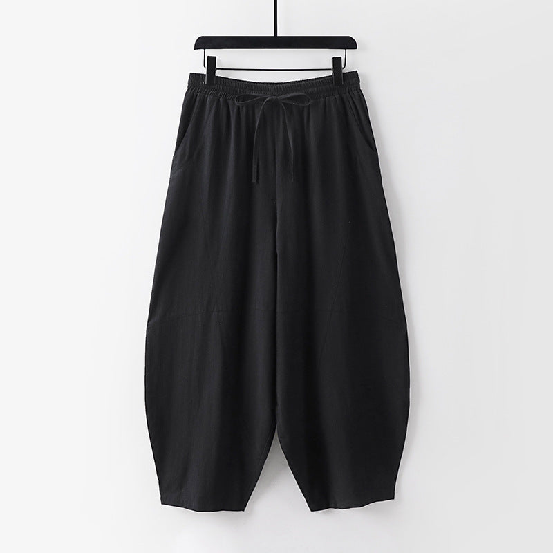 Women Lightweight Harem Pants with Wide Leg and Elastic Waist Mune Fashion