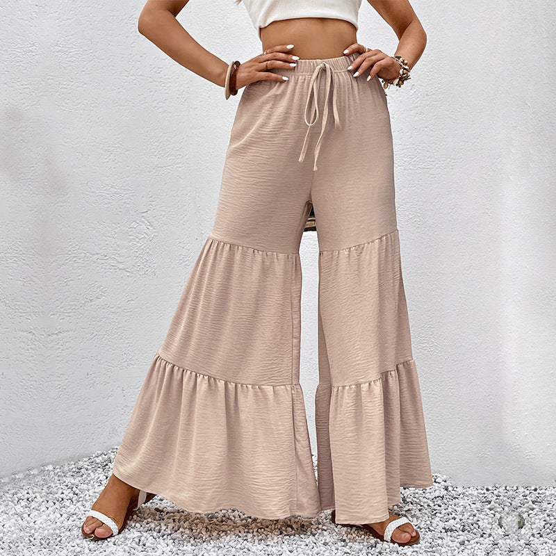 Women's Loose Palazzo Pants with Ruffles Mune Fashion