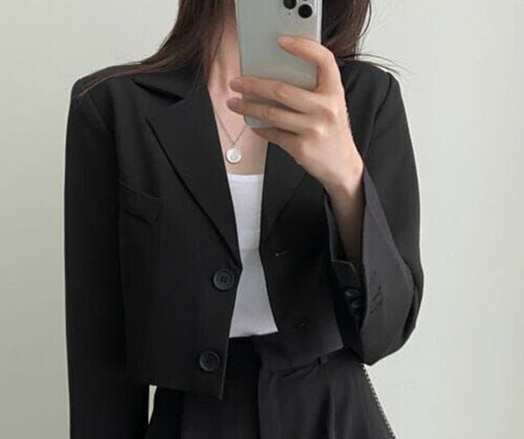Women Trendy Short Blazer Mune Fashion