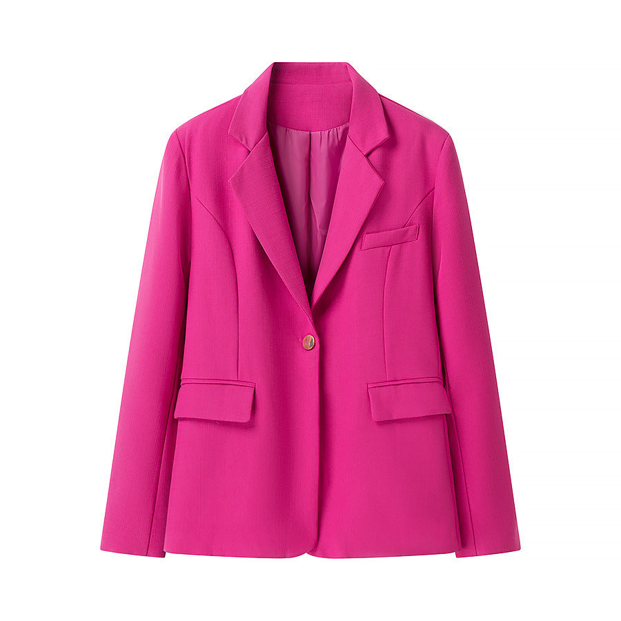 Women’s slightly tailored single-button blazer with shawl collar and flap pockets Mune Fashion