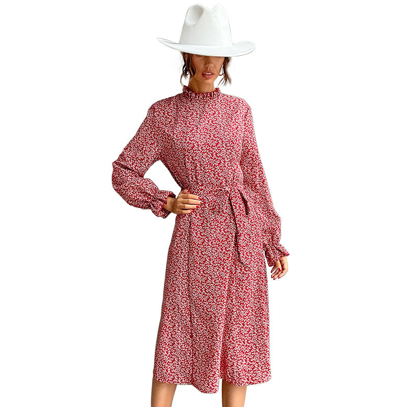 Ladies Floral Maxi Dress with Waist Knot Mune Fashion