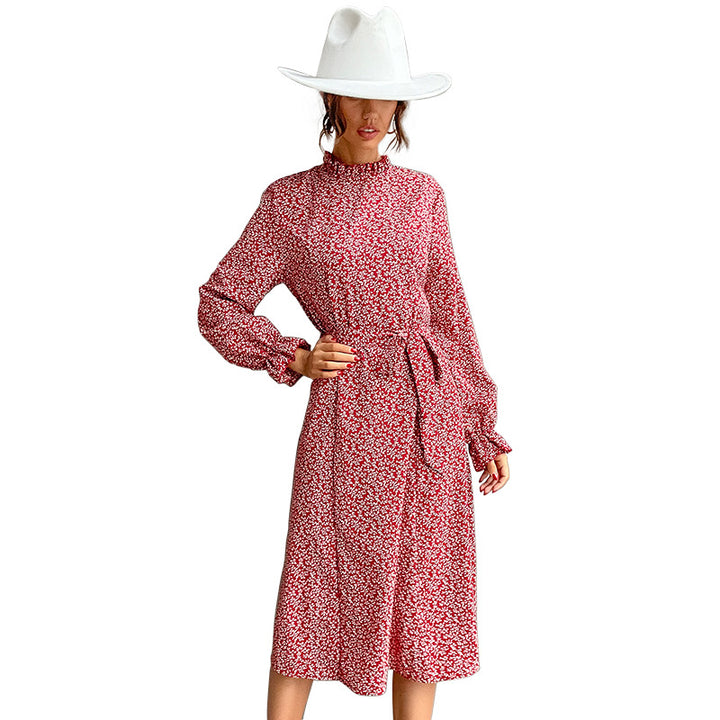 Ladies Floral Maxi Dress with Waist Knot Mune Fashion