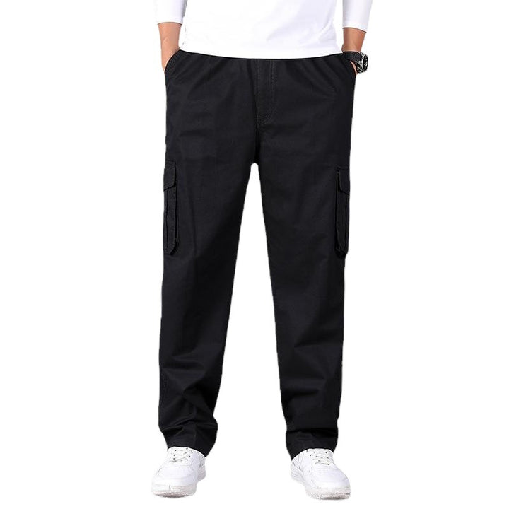 Men's cargo pants in utility style with elastic waistband, straight leg, and patch flap pockets Mune Fashion