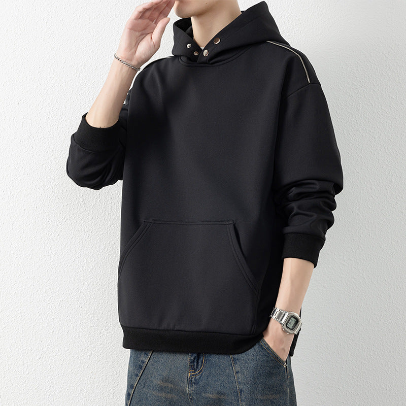 Men's Oversize Hoodie with Kangaroo Pocket & Snap Neck Mune Fashion