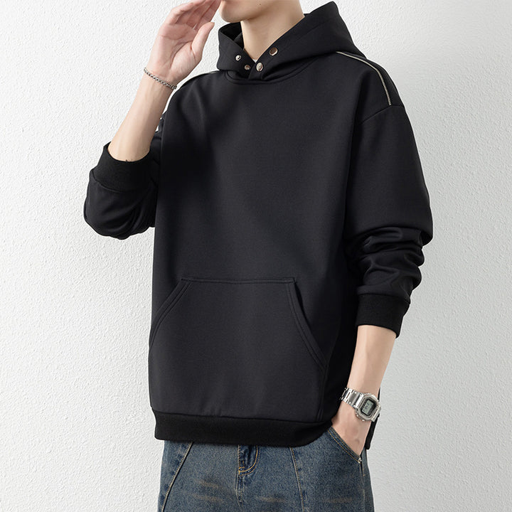 Men's Oversize Hoodie with Kangaroo Pocket & Snap Neck Mune Fashion