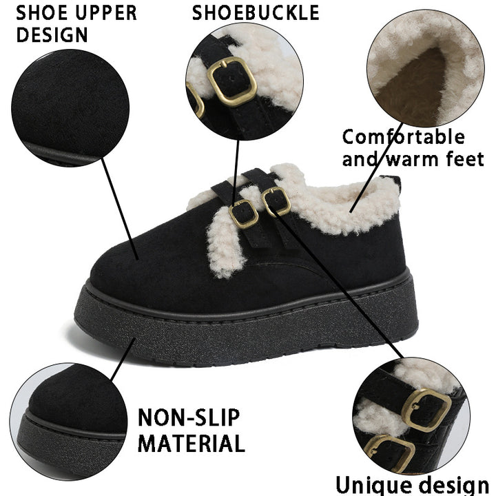 Women's Lined Lace-Up Sneakers with Faux Fur Lining and Platform Sole Mune Fashion