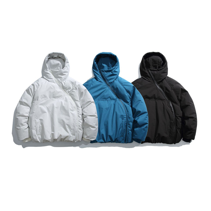 Unisex Short-cut asymmetrical padded parka with hood and thermo insulation Mune Fashion