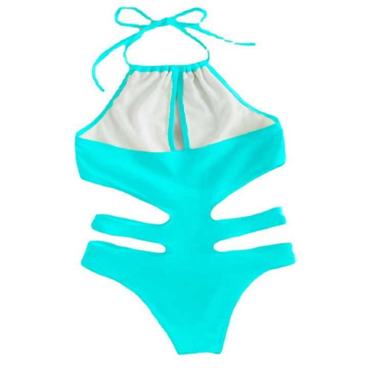 Women One-Piece Swimsuit with Deep V-Neck and Stylish Cut-Out Details Mune Fashion