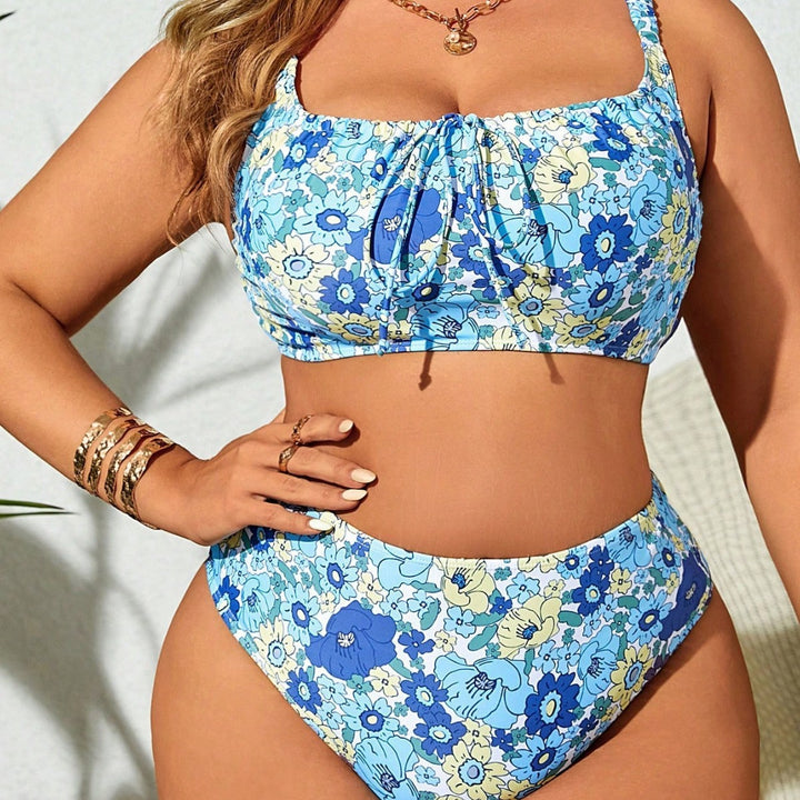 Women High-Cut Floral Bikini Mune Fashion