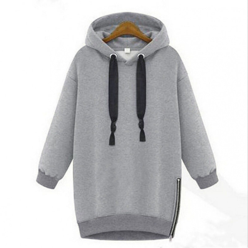 Women Oversize Hoodie with Side Zipper Mune Fashion
