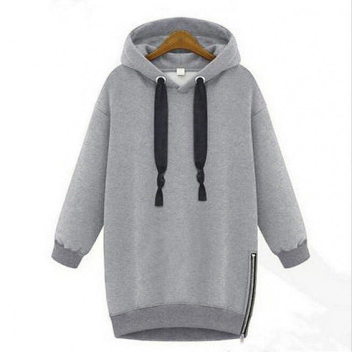 Women Oversize Hoodie with Side Zipper Mune Fashion
