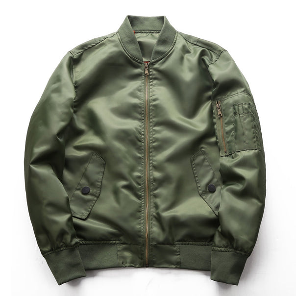 Men's lightweight pilot bomber jacket with ribbed hem, concealed zip and sleeve pocket Mune Fashion