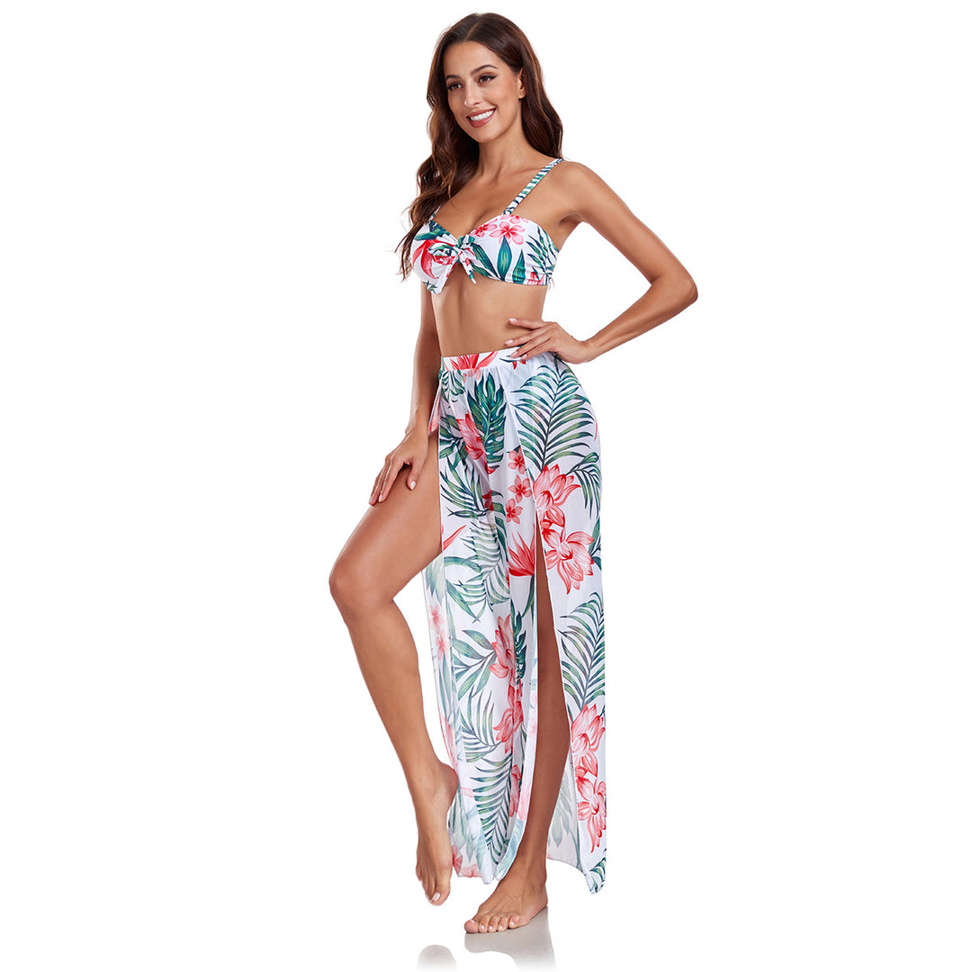 Women's bikini set with floral design and chic overlay Mune Fashion