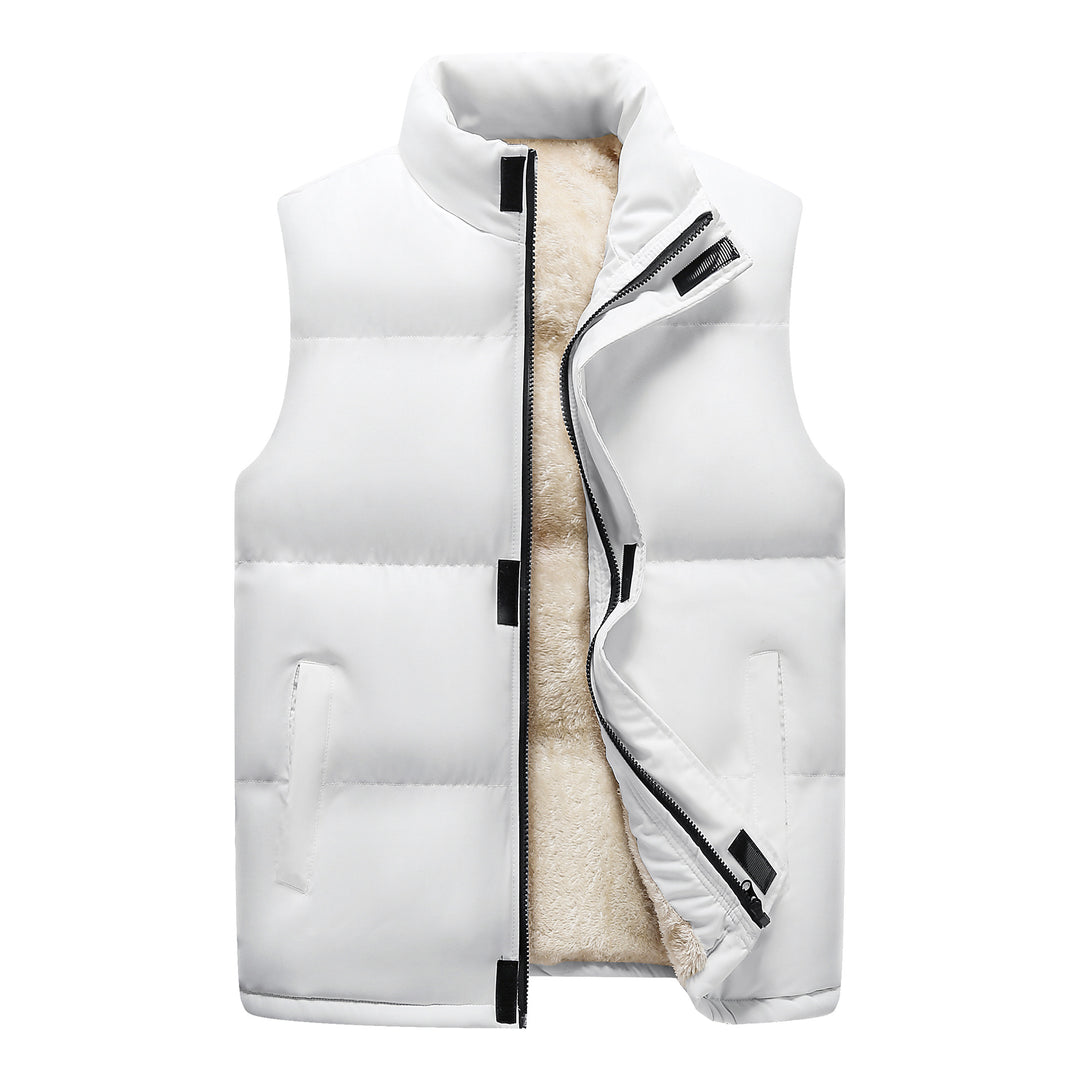 Women’s Padded Sleeveless Thermal Vest with Sherpa Lining and High Stand-Up Collar Mune Fashion