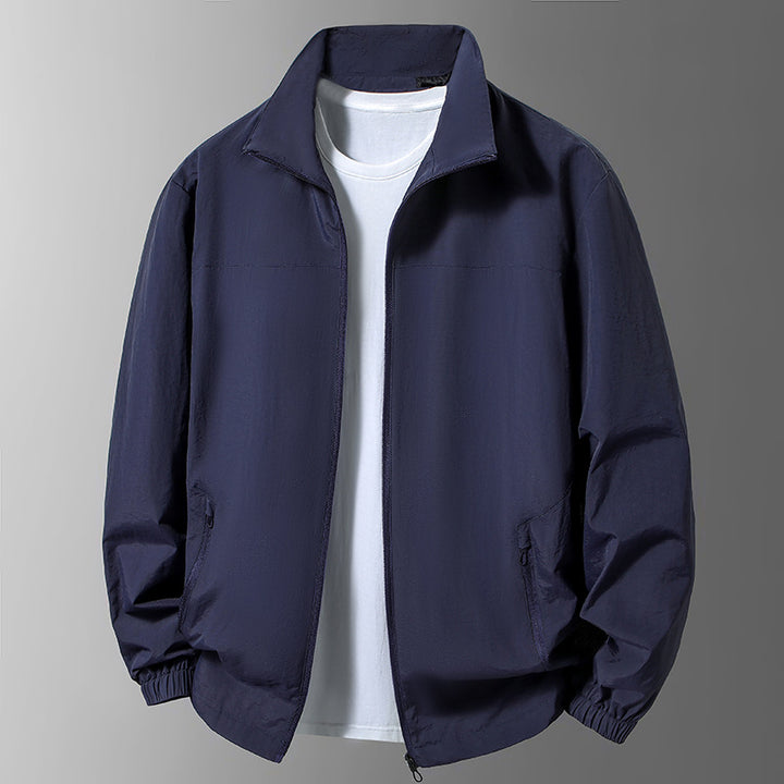 Men's Lightweight Transitional Jacket with High Collar and Practical Pockets Mune Fashion