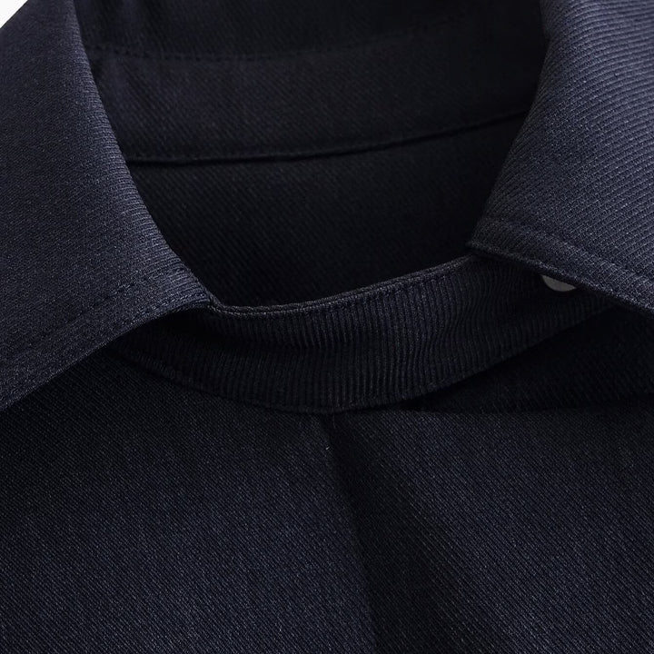 Women Boxy-Cropped Shirt Jacket with concealed placket and elastic hem Mune Fashion
