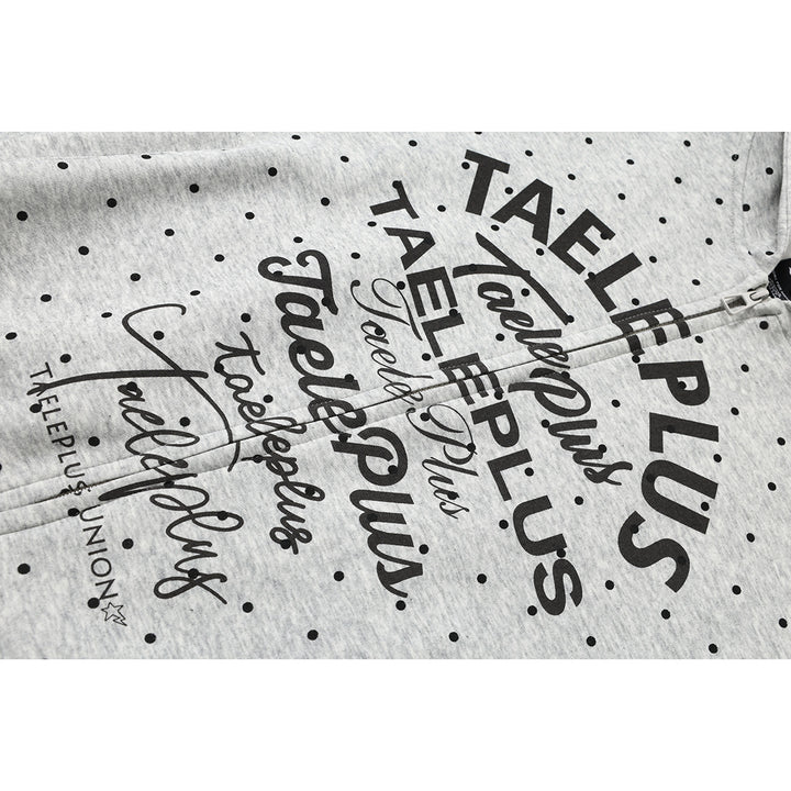 Women's Hooded Sweat Jacket with Full Zip, All-over Polka Dot Pattern and Multiple Logo Designs Mune Fashion
