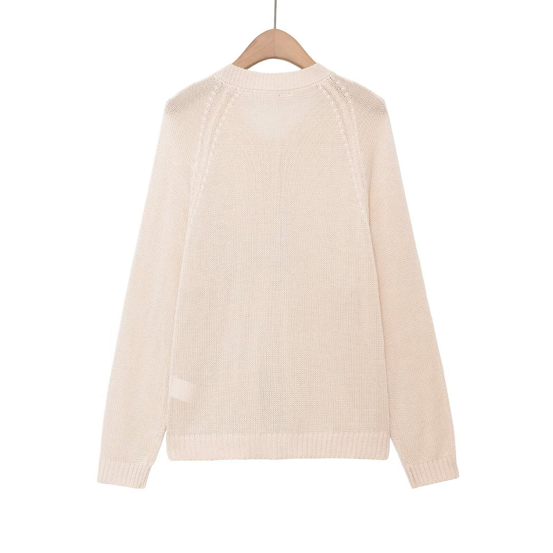 Women's fine knit Henley pullover with button placket and raglan sleeves Mune Fashion