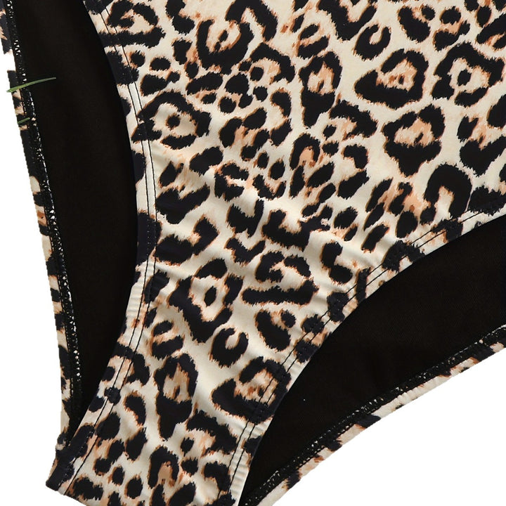 Women's triangle bikini set with elegant wrap and sophisticated animal print Mune Fashion